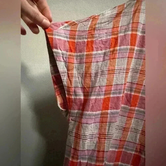 LIKE NEW | Women’s Madewell Plaid Shirred-Neck Boxy Top | Size XXS - Picture 5 of 6